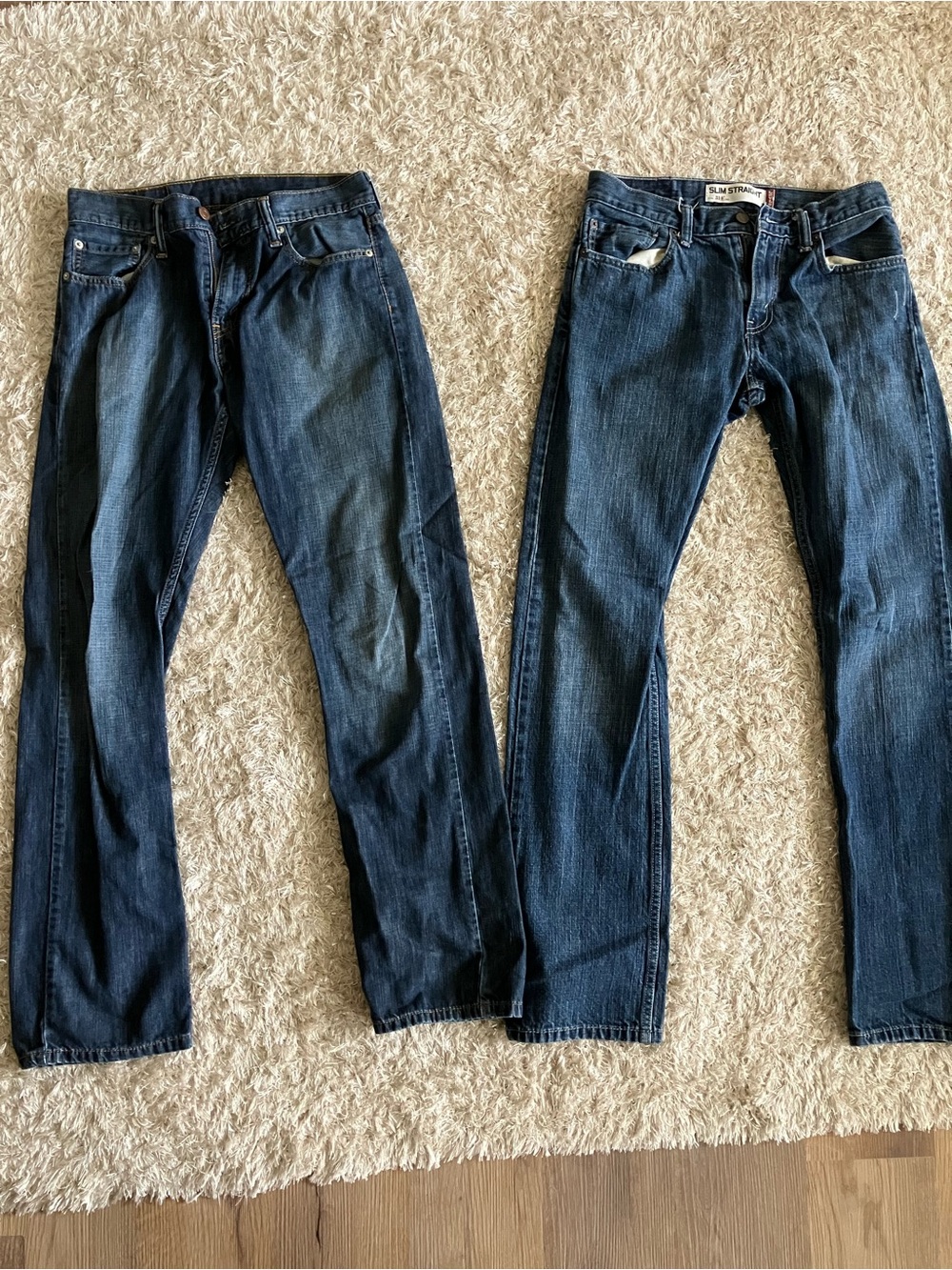 Levi's Men’s Slim Straight Jeans in Dark Blue Denim